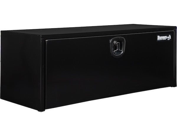 Load image into Gallery viewer, 18x18x48 Inch Black Steel Underbody Truck Box with Built-In Shelf - 3-point Latch
