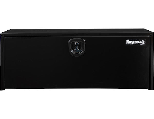 Load image into Gallery viewer, 18x18x48 Inch Black Steel Underbody Truck Box with Built-In Shelf - 3-point Latch
