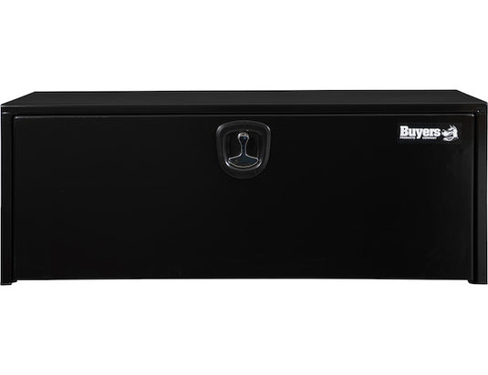18x18x48 Inch Black Steel Underbody Truck Box with Built-In Shelf - 3-point Latch