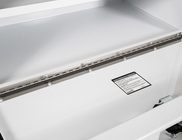 Load image into Gallery viewer, 18x18x48 Inch White Steel Underbody Truck Box with Built-in Shelf - 3-Point Latch
