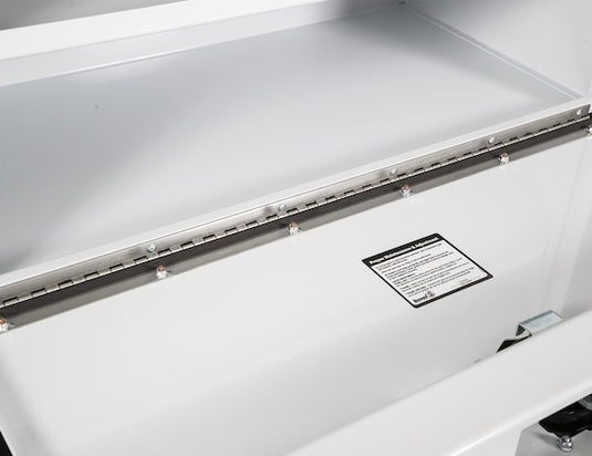 18x18x48 Inch White Steel Underbody Truck Box with Built-in Shelf - 3-Point Latch