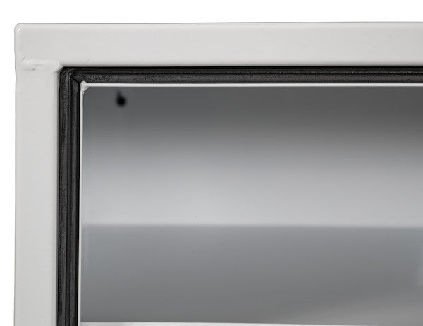 Load image into Gallery viewer, 18x18x36 Inch White Steel Underbody Truck Box with Built-in Shelf - 3-Point Latch
