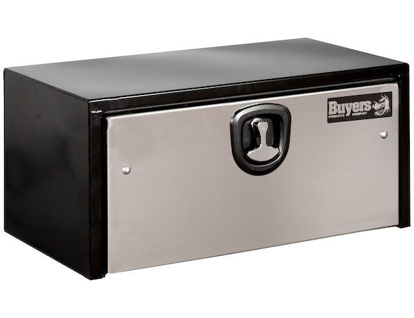 Load image into Gallery viewer, 18x18x24 Inch Black Steel Truck Box With Stainless Steel Door
