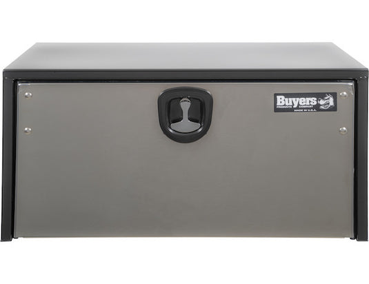 BLACK STEEL UNDERBODY TRUCK TOOL BOX WITH STAINLESS STEEL DOOR SERIES