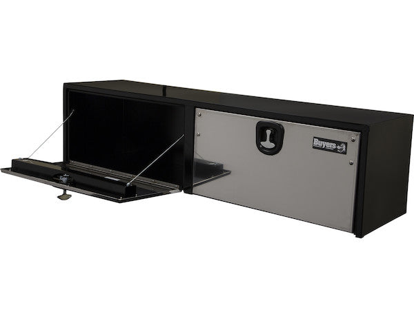 Load image into Gallery viewer, BLACK STEEL UNDERBODY TRUCK TOOL BOX WITH STAINLESS STEEL DOOR SERIES
