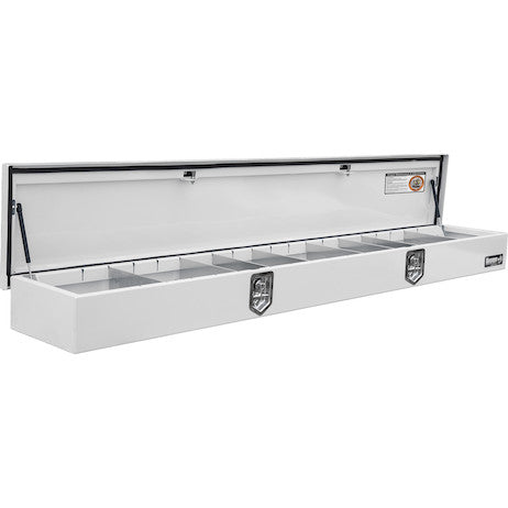 14x108 Heavy-Duty Gloss White Steel Top Mount Service Body Truck Tool Box