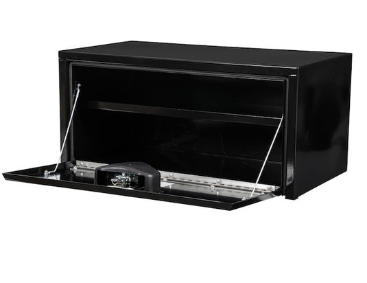 14x16x30 Inch Black Steel Underbody Truck Box with Built-In Shelf