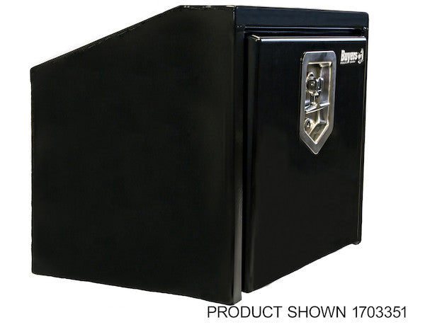 Load image into Gallery viewer, 14/10.5x12x30 Inch Black Steel Underbody Truck Box With Slanted Back
