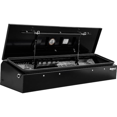 Load image into Gallery viewer, 14x20x72 Heavy-Duty Gloss Black Steel Crossbody Wedge Truck Tool Box
