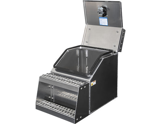 Heavy Duty Smooth Aluminum WideOpen® Step Boxes for Semi Trucks - 18 Inch Width