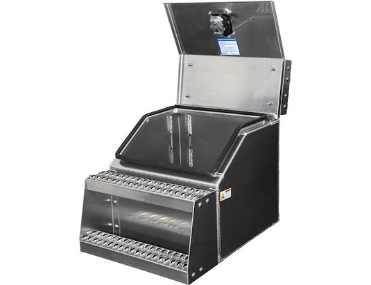 Heavy Duty Smooth Aluminum WideOpen® Step Boxes for Semi Trucks - 22 Inch Width