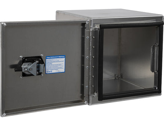 18x18x60 Inch Smooth Aluminum Underbody Truck Tool Box - Double Barn Door, 3-Point Compression Latch