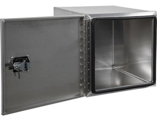 24x24x24 Inch Pro Series Smooth Aluminum Underbody Truck Box - Single Barn Door, Compression Latch