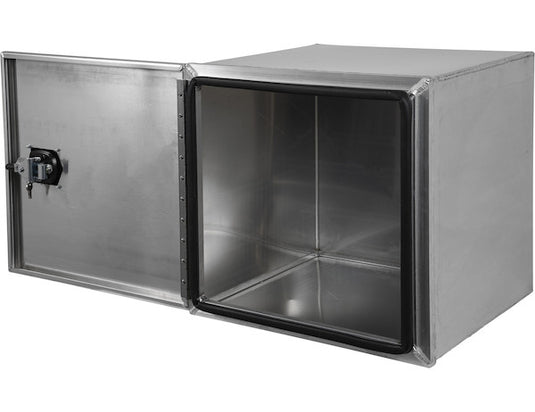 24x24x24 Inch Pro Series Smooth Aluminum Underbody Truck Box - Single Barn Door, Compression Latch