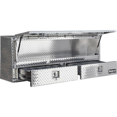 Load image into Gallery viewer, DIAMOND TREAD ALUMINUM PICK-UP TRUCK CONTRACTOR WITH LOWER DRAWERS TOPSIDER TRUCK TOOL BOX SERIES
