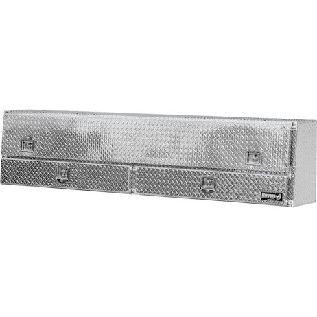 21x13x96 Inch Diamond Tread Aluminum Pick-Up Truck Contractor With Lower Drawers Topsider