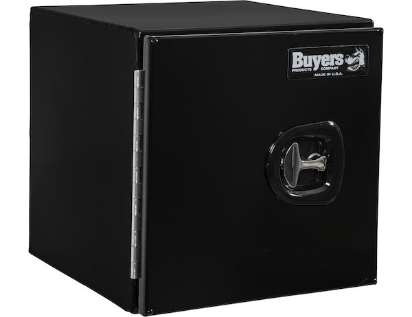 Load image into Gallery viewer, 24x24x24 Inch Black Smooth Aluminum Underbody Truck Tool Box - Single Barn Door, Compression Latch
