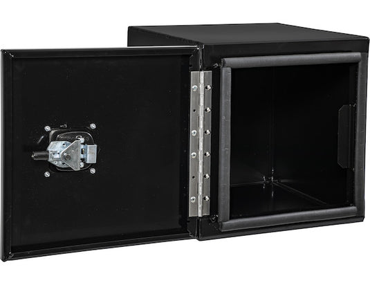 18x18x60 Inch Black Smooth Aluminum Underbody Truck Tool Box - Double Barn Door, 3-Point Compression Latch