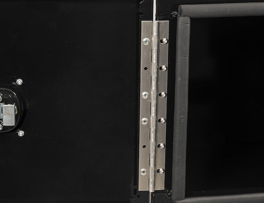 24x24x24 Inch Black Smooth Aluminum Underbody Truck Tool Box - Single Barn Door, Compression Latch