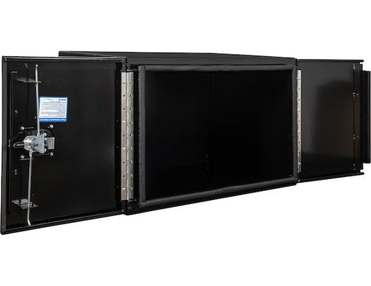 18x18x48 Inch Black Smooth Aluminum Underbody Truck Tool Box - Double Barn Door, 3-Point Compression Latch
