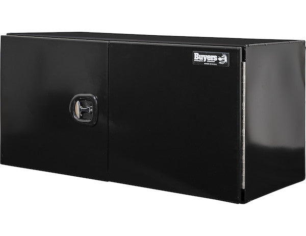 Load image into Gallery viewer, 24x24x48 Inch Black Smooth Aluminum Underbody Truck Tool Box - Double Barn Door, 3-Point Compression Latch
