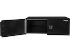 BLACK SMOOTH ALUMINUM UNDERBODY TRUCK TOOL BOX WITH BARN DOOR SERIES