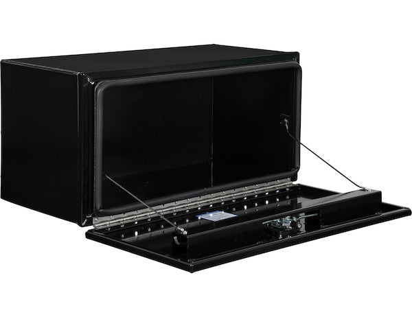 Load image into Gallery viewer, 18x18x48 Inch Pro Series Black Smooth Aluminum Underbody Truck Box with Barn Door - Double Barn Door, 3-point Compression Latch
