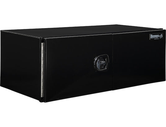 18x24x36 Inch Pro Series Black Smooth Aluminum Underbody Truck Box with Barn Door - Double Barn Door, 3-point Compression Latch