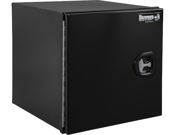Load image into Gallery viewer, 18x18x18 Inch Pro Series Black Smooth Aluminum Underbody Truck Box with Barn Door - Single Barn Door, Compression Latch
