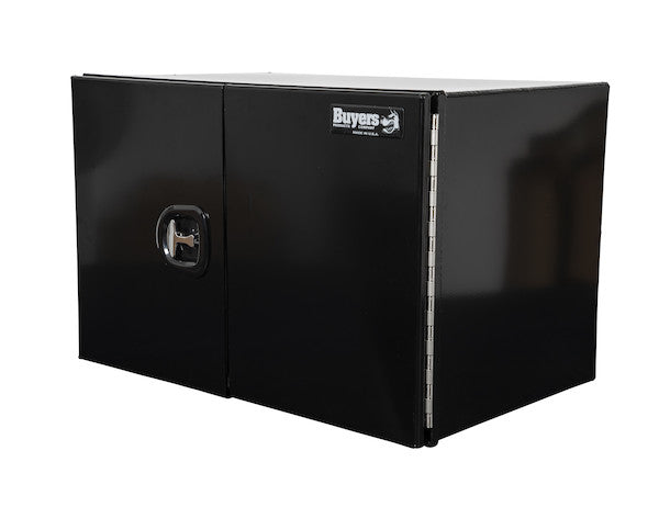 Load image into Gallery viewer, 18x18x18 Inch Pro Series Black Smooth Aluminum Underbody Truck Box with Barn Door - Single Barn Door, Compression Latch
