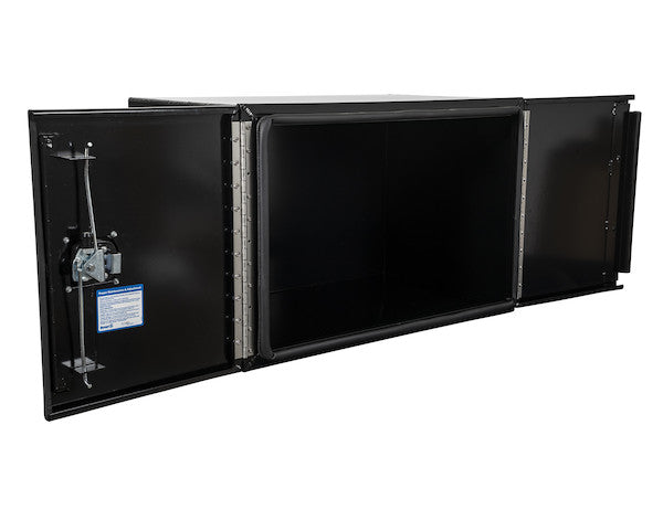 Load image into Gallery viewer, 18x18x36 Inch Pro Series Black Smooth Aluminum Underbody Truck Box with Barn Door - Double Barn Door, 3-point Compression Latch
