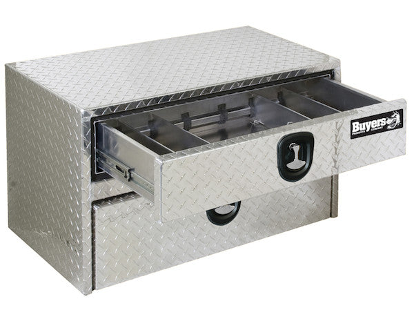 Load image into Gallery viewer, 20x18x24 Inch Diamond Tread Aluminum Underbody Truck Box With Drawer
