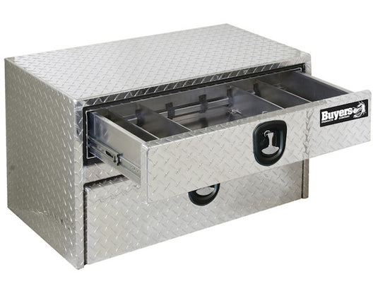 20x18x24 Inch Diamond Tread Aluminum Underbody Truck Box With Drawer