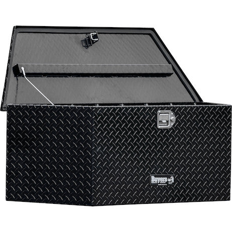 Load image into Gallery viewer, 35 Inch Wide Gloss Black Diamond Tread Aluminum Trailer Tongue Truck Box
