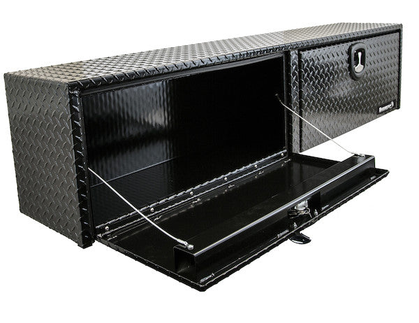 Load image into Gallery viewer, 16x13x88 Inch Gloss Black Diamond Tread Aluminum Topsider Truck Box
