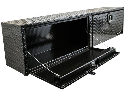 16x13x88 Inch Gloss Black Diamond Tread Aluminum Topsider Truck Box