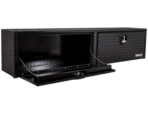 Load image into Gallery viewer, 18x16x72 Inch Gloss Black Diamond Tread Aluminum Topsider Truck Box
