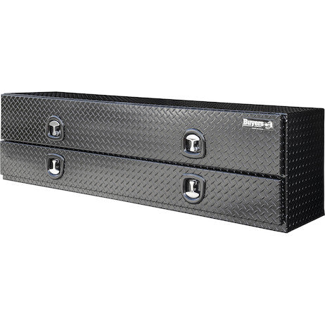 Load image into Gallery viewer, 21x18x72 Inch Gloss Black Diamond Tread Aluminum Flatbed Contractor With Lower Door
