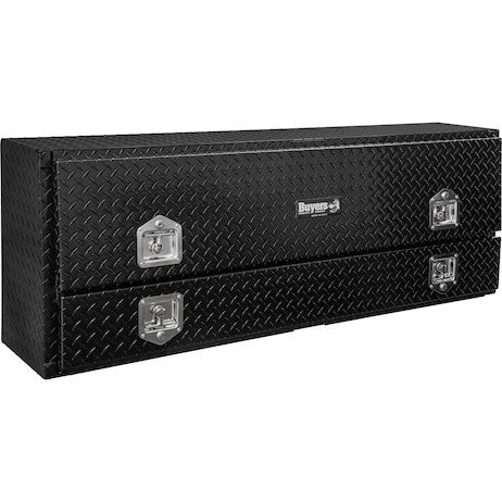 Load image into Gallery viewer, GLOSS BLACK DIAMOND TREAD ALUMINUM PICK-UP TRUCK CONTRACTOR WITH LOWER DOOR TOPSIDER TRUCK TOOL BOX SERIES
