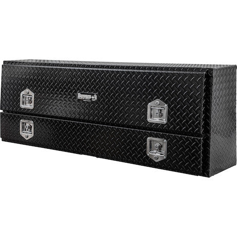 Load image into Gallery viewer, GLOSS BLACK DIAMOND TREAD ALUMINUM PICK-UP TRUCK CONTRACTOR WITH LOWER DOOR TOPSIDER TRUCK TOOL BOX SERIES
