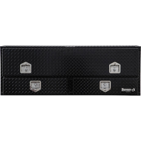 Load image into Gallery viewer, 21x13x60 Inch Gloss Black Diamond Tread Aluminum Pick-Up Truck Contractor With Lower Drawers Topsider

