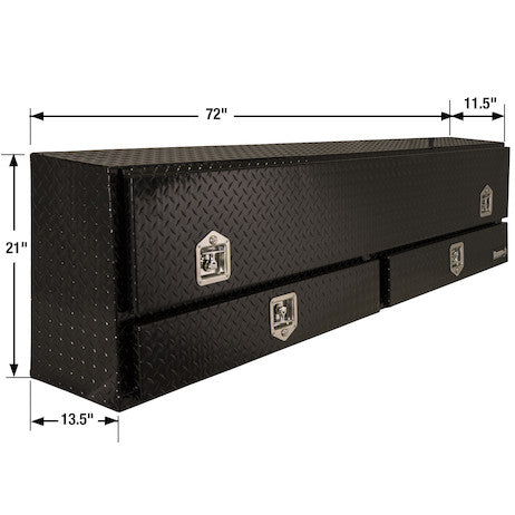 Load image into Gallery viewer, GLOSS BLACK DIAMOND TREAD ALUMINUM PICK-UP TRUCK CONTRACTOR WITH LOWER DRAWERS TOPSIDER TRUCK TOOL BOX SERIES
