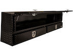 GLOSS BLACK DIAMOND TREAD ALUMINUM PICK-UP TRUCK CONTRACTOR WITH LOWER DRAWERS TOPSIDER TRUCK TOOL BOX SERIES