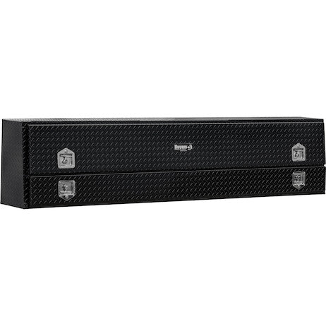 Load image into Gallery viewer, GLOSS BLACK DIAMOND TREAD ALUMINUM PICK-UP TRUCK CONTRACTOR WITH LOWER DOOR TOPSIDER TRUCK TOOL BOX SERIES
