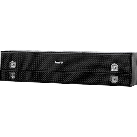 Load image into Gallery viewer, GLOSS BLACK DIAMOND TREAD ALUMINUM PICK-UP TRUCK CONTRACTOR WITH LOWER DOOR TOPSIDER TRUCK TOOL BOX SERIES
