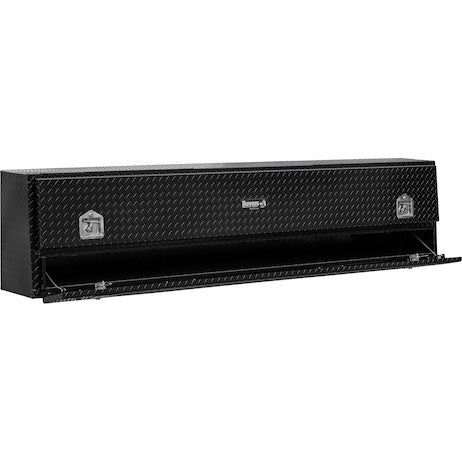 Load image into Gallery viewer, GLOSS BLACK DIAMOND TREAD ALUMINUM PICK-UP TRUCK CONTRACTOR WITH LOWER DOOR TOPSIDER TRUCK TOOL BOX SERIES
