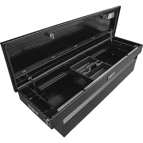Load image into Gallery viewer, 18x20x71 Inch Gloss Black Diamond Tread Aluminum Crossover Truck Box
