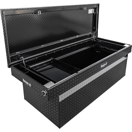 Load image into Gallery viewer, 23x27x71 Inch Gloss Black Diamond Tread Aluminum Crossover Truck Box
