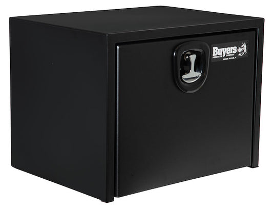 18x18x24 Inch Textured Matte Black Steel Underbody Truck Box with 3-Point Latch