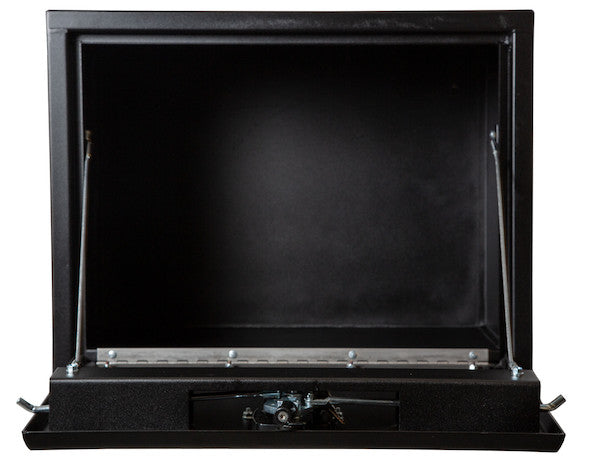 Load image into Gallery viewer, 18x18x48 Inch Textured Matte Black Steel Underbody Truck Box With 3-Point Latch
